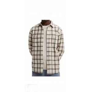 Zara Men's Relaxed Fit Textured Plaid Button-Up Shirt Shacket Relaxed Size XL
